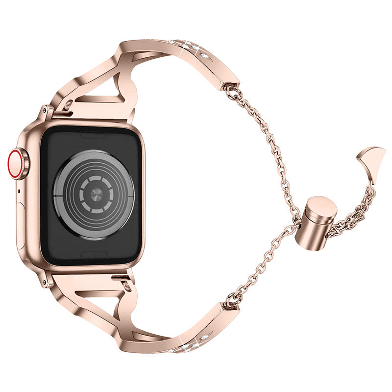 Rhinestone Stainless Steel Metal Watch Band Bracelet Strap Replacement for Apple Watch Ultra 2 49mm Series 9 45mm SE (2023) 44mm Ultra 49mm Series 8 45mm 7 45mm SE 44mm SE (2022) 44mm Series 6 5 4 44mm Series 3 2 1 42mm Rhinestone Stainless Steel Metal Watch Band Bracelet Strap Replacement for Apple Watch Ultra 2 49mm Series 9 45mm SE (2023) 44mm Ultra 49mm Series 8 45mm 7 45mm SE 44mm SE (2022) 44mm Series 6 5 4 44mm Series 3 2 1 42mm